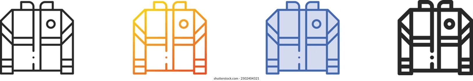 firefighter uniform icon.Thin Linear, Gradient, Blue Stroke and bold Style Design Isolated On White Background