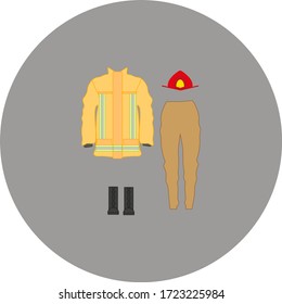 firefighter uniform. illustration for web and mobile design.