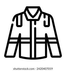 firefighter uniform Line Icon Background White
