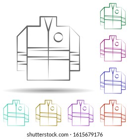 Firefighter, uniform in multi color style icon. Simple thin line, outline vector of firefighter icons for ui and ux, website or mobile application