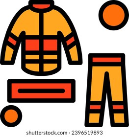 Firefighter Uniform Name Tag Linear Filled Icon Vector Design