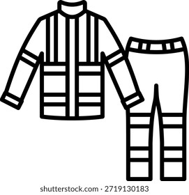 Icono de Vector de uniforme de bombero. Se puede utilizar para aplicaciones de impresión, móviles y de Web.