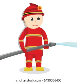 Firefighter Use Water Hose illustration