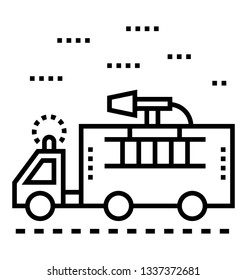 Firefighter van line style vector 