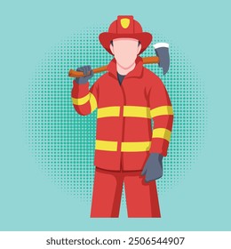 firefighter vector art Design ilustration