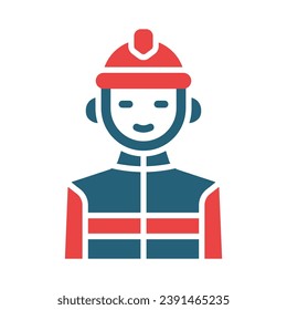 Vector De Bomberos Glifo Icono De Dos Colores Para Uso Personal Y Comercial.
