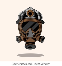 Firefighter vector helmet illustration design.