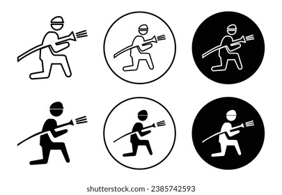 Firefighter vector icon illustration set