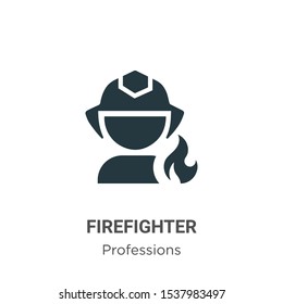 Firefighter vector icon on white background. Flat vector firefighter icon symbol sign from modern professions collection for mobile concept and web apps design.