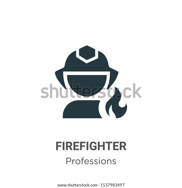 Firefighter vector icon on white\
background. Flat vector firefighter icon symbol sign from modern\
professions collection for mobile concept and web apps\
design.