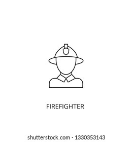 Firefighter vector icon, outline style, editable stroke