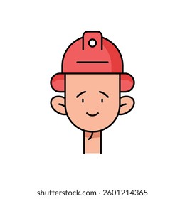 Firefighter Vector icon stock illustration