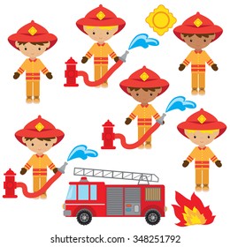 Firefighter vector illustration