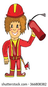 firefighter vector illustration