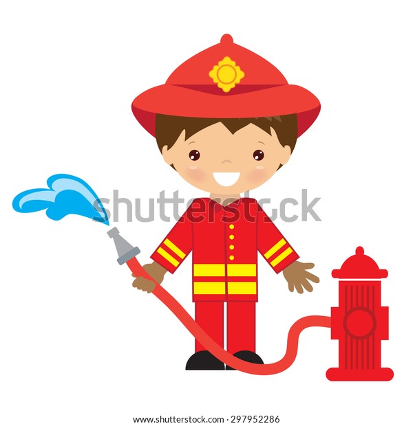 Firefighter Vector Illustration Stock Vector (Royalty Free) 297952286 ...