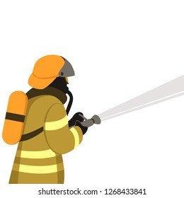 firefighter , vector illustration ,flat style, profile side