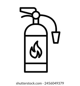 Diseño de iconos de línea de Vector de bombero