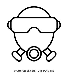 Firefighter Vector Line Icon Design