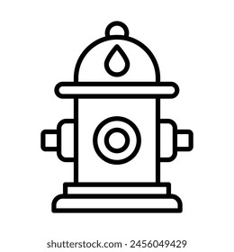 Diseño de iconos de línea de Vector de bombero