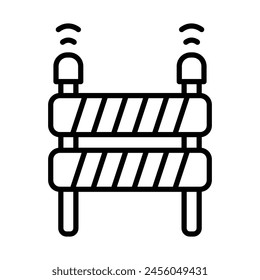 Firefighter Vector Line Icon Design