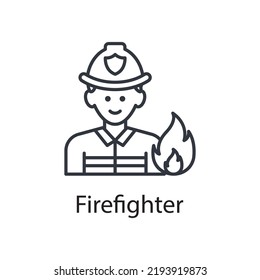 Firefighter vector outline Icon Design illustration. Miscellaneous Symbol on White background EPS 10 File