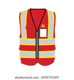 Firefighter Vest Silhouette Vector with white background