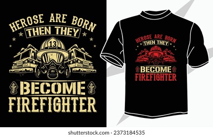 Firefighter vintage T shirt design 