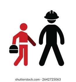 Feuerwehrmann geht selbstbewusst mit Helm