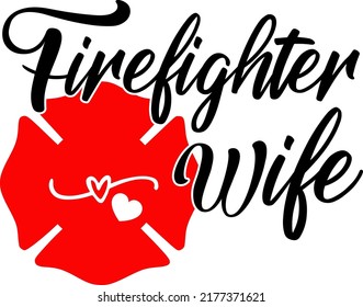 Firefighter Wife Thin Red Line Vector, background