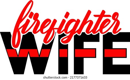 Firefighter Wife Thin Red Line Vector, background