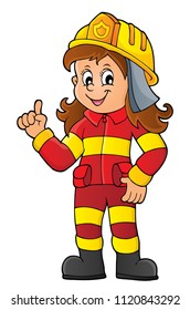 Firefighter woman image 1 - eps10 vector illustration.