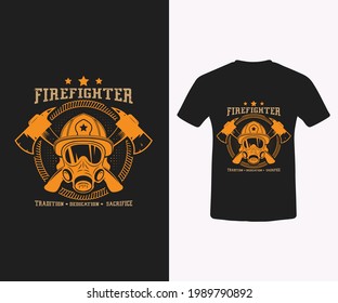 Firefighter yellow t shirt design