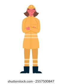 firefighter young woman isolated design