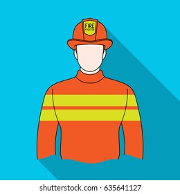 Firefighter.Professions single icon in flat style vector symbol stock illustration web.