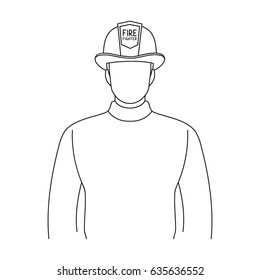 Firefighter.Professions single icon in outline style vector symbol stock illustration web.