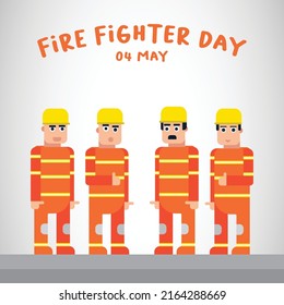 firefighters day flat design poster
