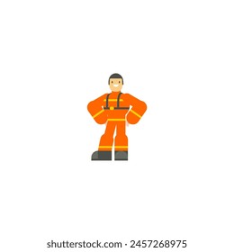 firefighter's day pose vector firefighter