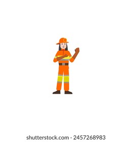 firefighter's day pose vector firefighter