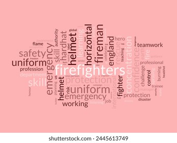 Firefighters Day word cloud template. Career awareness concept vector background.