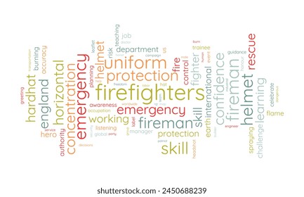 Firefighters Day word cloud template. Career awareness concept vector background.