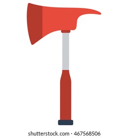 Firefighters emergency fire axe. Vector illustration of hatchet isolated on white