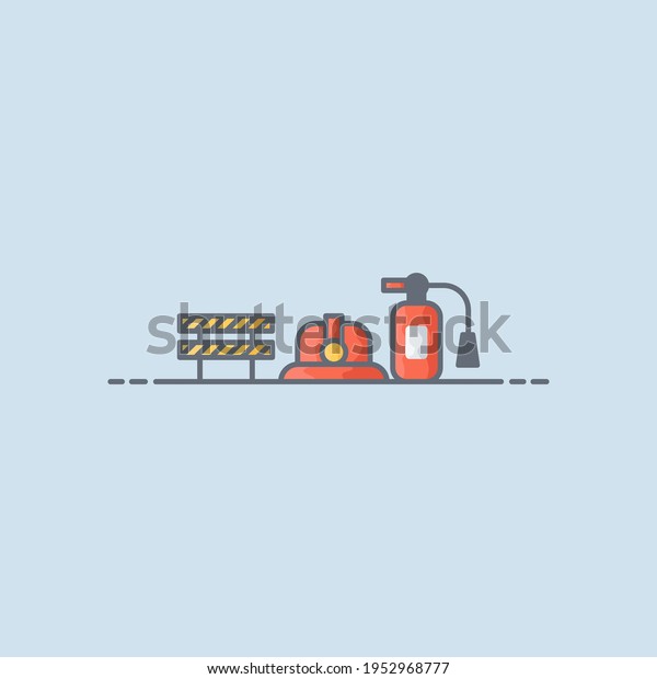 Firefighters equipment\
vector icon\
illustration
