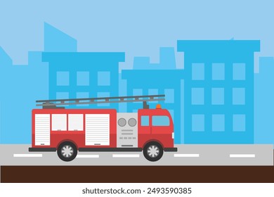 Bomberos con concepto de equipo de extinción de incendios. Ilustración vectorial plana de color aislada.