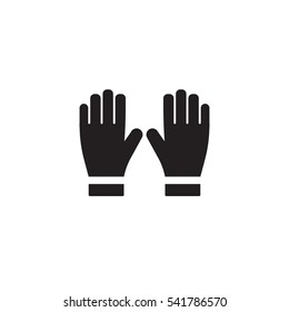 Firefighters gloves. Single silhouette fire equipment icon. Vector illustration. Flat style