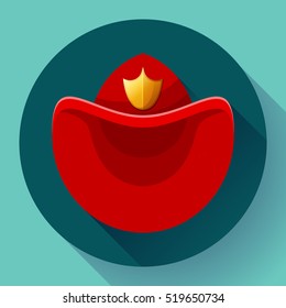 Firefighters hat symbol icon Vector icon for video, mobile apps