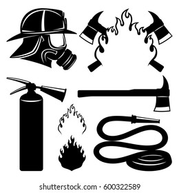 Firefighters icons set.