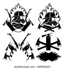 Firefighters icons set.