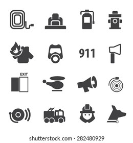 Firefighters icons set,Vector