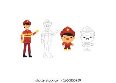 Firefighters Occupation Vector Illustration Bundle