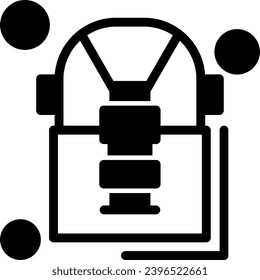 Firefighter's Radio Clip Glyph Icon Vector Design